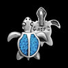 Turquoise Turtle Pendant, 925 Sterling Silver Pendant, Tortoise Pendant, Sea Turtle Pendant, Beach Pendant