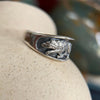 Sterling Silver Grey Wolf Ring, Size 13
