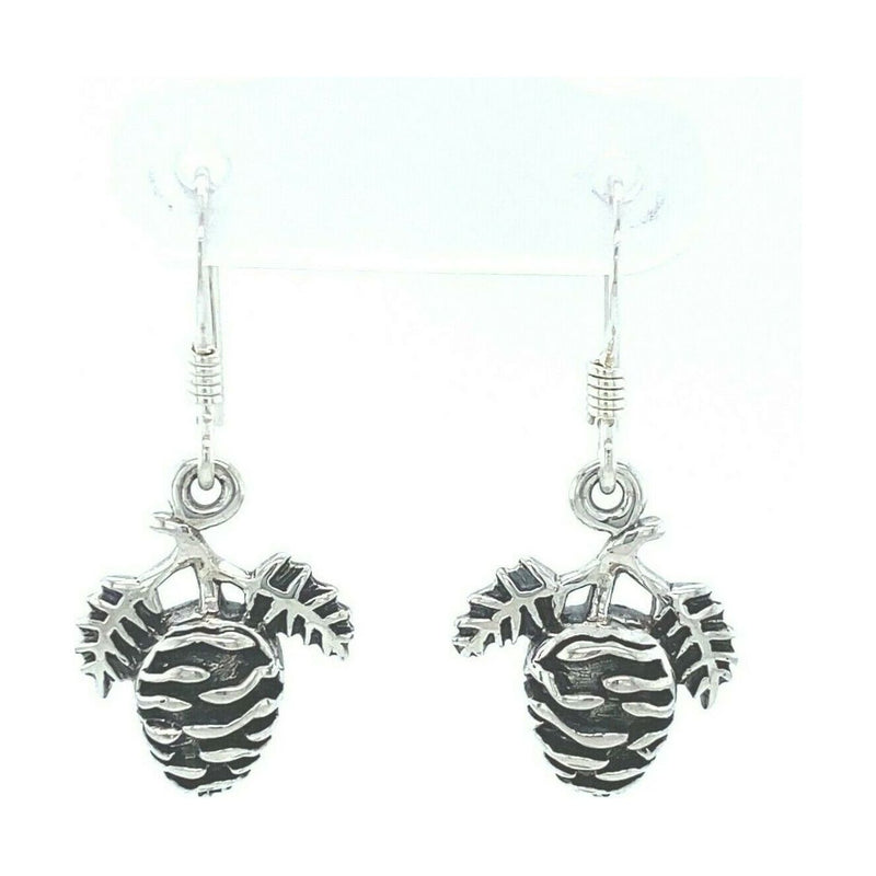 Pine Cones Earrings • 925 Sterling Silver • Handcrafted Nature Jewelry