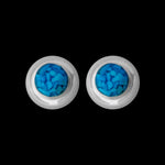 925 Sterling Silver Circle Earrings, Turquoise Studs, Bridal Posts, Wedding
