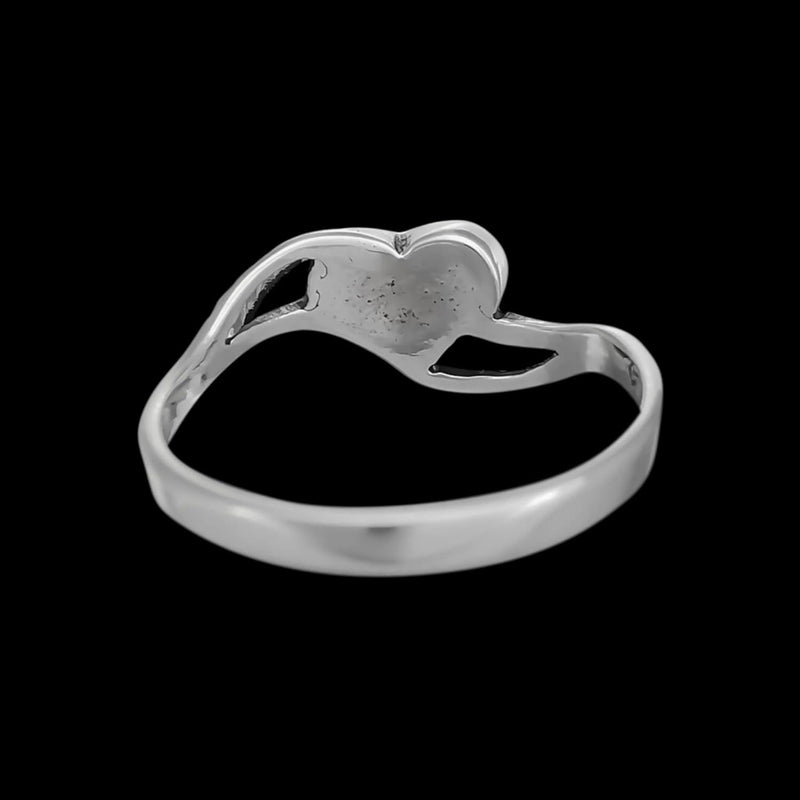 Sterling Silver Diamond Cut Happy Heart Ring