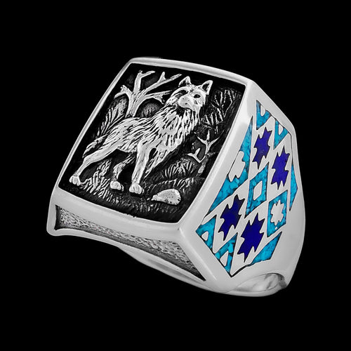 Wolf Ring • Native American Handmade • 925 Sterling Silver • Navajo Jewelry