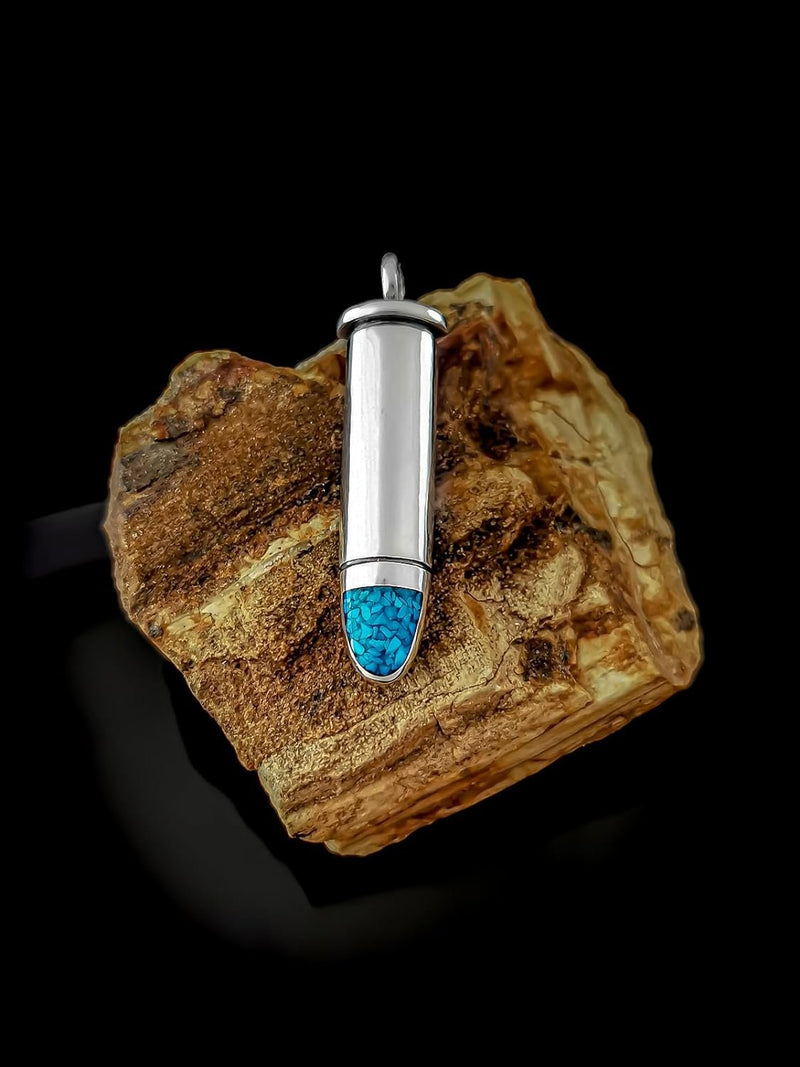 Sterling Silver and Turquoise Bullet Pendant