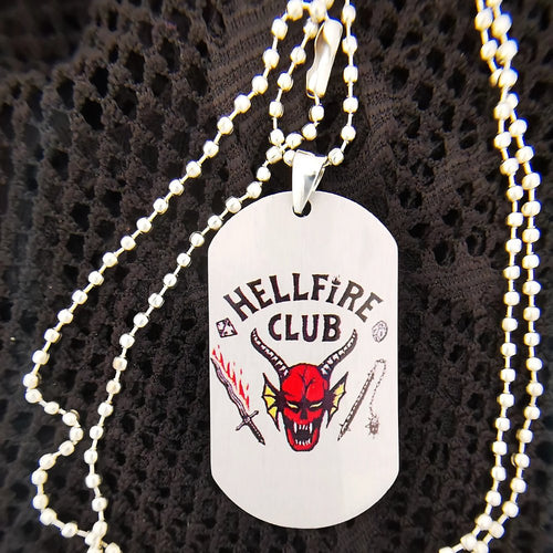 Stainless Steel "Hellfire Club" Dog Tag Necklace