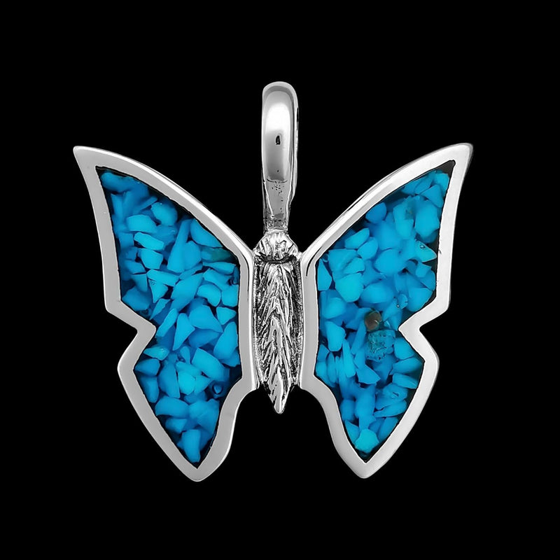 Sterling Silver and Turquoise Butterfly Pendant