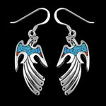 Sterling Silver and Turquoise Thunderbird Dangle Earrings