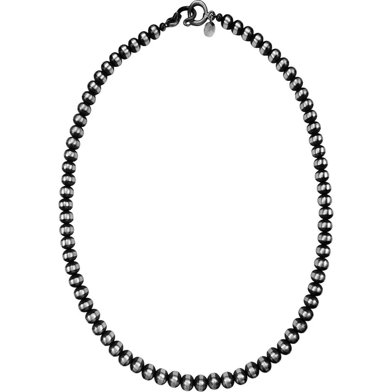Navajo Pearls Necklace • Beaded Necklace • 925 Sterling Silver • Sterling Silver Beads Necklace
