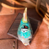 Zuni Duck Fetish with Sunface by Darrin Boone – Turquoise, Abalone, Coral & Mother of Pearl