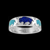 Sterling Silver Buffalo Ring • Turquoise and Lapis Lazuli Inlay • Running Bison Band • Tatanka Ivanbito • Navajo Handmade