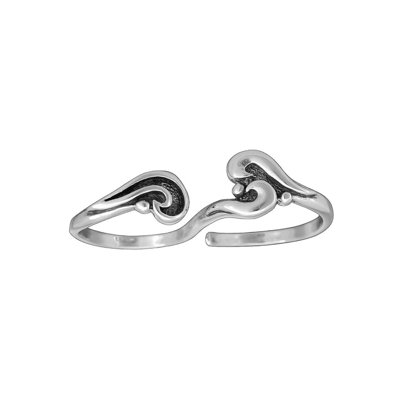 Unique Adjustable Double Ocean Waves Ring