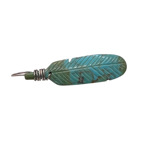 Native American Pendant • Hand Carved Turquoise Arrowhead • 925 Silver Craftsmanship