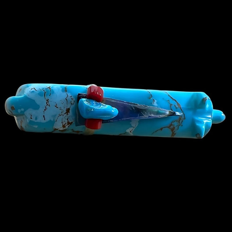 Zuni Fetish • Handcarved Bear Fetish • Turquoise Bear Fetish • Bear Carving • Turquoise Carving