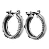 925 Sterling Silver Large Beaded Edge Hoop Earrings
