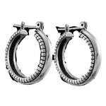 925 Sterling Silver Large Beaded Edge Hoop Earrings