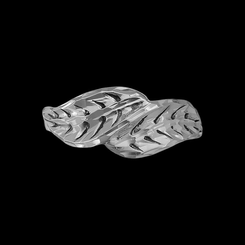 Size 5.75 - Diamond Cut Small Double Leaf Ring