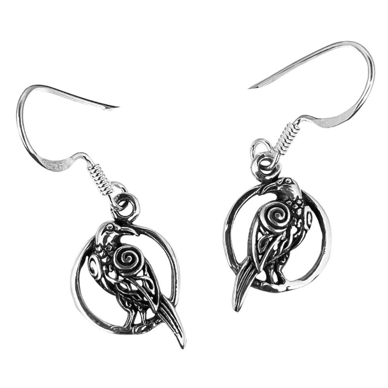 925 Sterling Silver Celtic Raven In a Perfect Circle