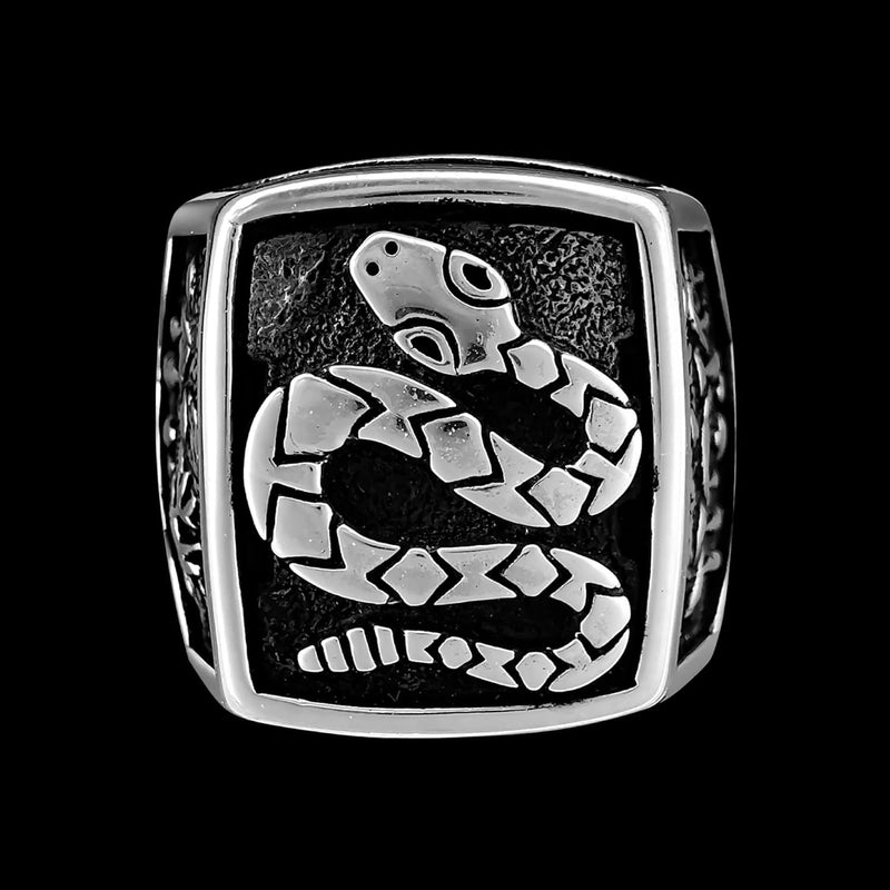 Size 11.5 - Diamondback Rattlesnake Mountain Scene Ring