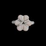 Size 5.5 - Vintage 925 Sterling Silver Rose Quartz Flower Ring, Simple Floral Design, Handmade Gemstone Jewelry, Statement Birthstone Band
