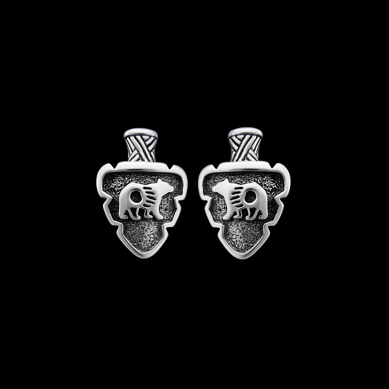 Native American Bear Earrings • 925 Sterling Silver • Southwest-inspired