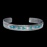 Sterling Silver Native American Arrowhead Cuff Bracelet with gemstones