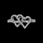 Diamond Cut United Hearts Ring