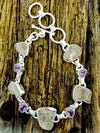 925 Sterling Silver Bracelet • Quartz Crystal and Amethyst Bracelet • Handcrafted