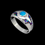 Navajo Handmade Southwest Ring • Turquoise, Lapis Lazuli, Red Coral, Malachite • 925 Sterling Silver • Southwestern Style