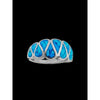 Navajo Handmade Teardrop Ring • 925 Sterling Silver • Turquoise Inlay • Size 4