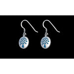925 Sterling Silver Tree of Life Earrings, Family Dangles, Oak, Turquoise