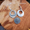 Sterling Silver Mid-Century Modern Diamond-Cut Dangle Earrings