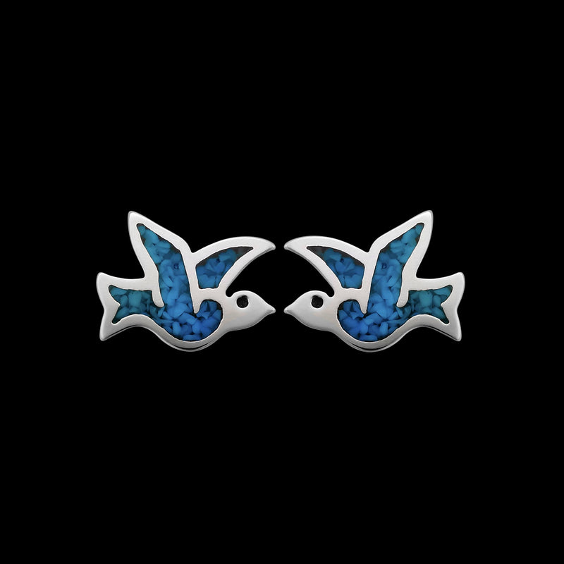 Sterling Silver Dove Earrings • Bird Stud Earrings • Southwest Style Jewelry