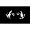 Sterling Silver Gray Wolf Stud Earrings