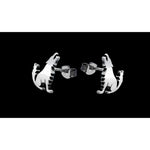 Sterling Silver Gray Wolf Stud Earrings