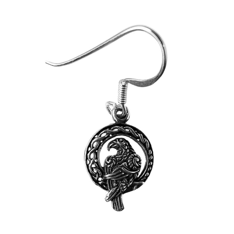 925 Sterling Silver Celtic Raven On Inside a Woven Celtic Circle