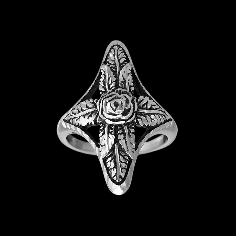 Size 6.5 - Diamond Cut Rose Cross Ring