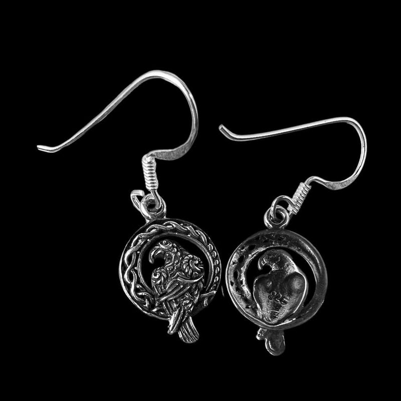 925 Sterling Silver Celtic Raven On Inside a Woven Celtic Circle