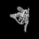 Beautiful sterling silver ring with Male faerie fairy design