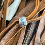 Vintage Southwestern Sterling Silver Ear Cuffs – Turquoise Inlaid Lightning Bolt & Butterfly Design