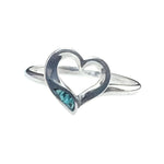 Sterling Silver Open Heart Turquoise Ring