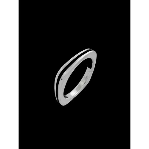 Square Band Ring • 925 Sterling Silver • Navajo Artisan Craftsmanship • Black