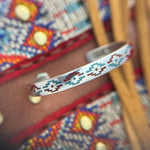 Sterling Silver Turquoise and Coral Cuff Bracelet with Everlasting Life Symbols