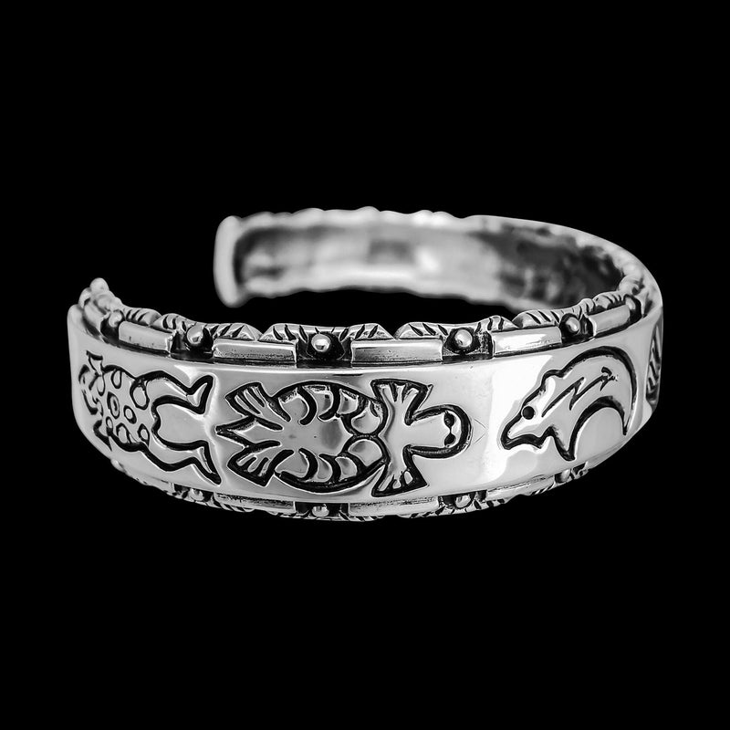Fetish Bracelet • 925 Sterling Silver • Road Runner, Frog, Bear, Turtle