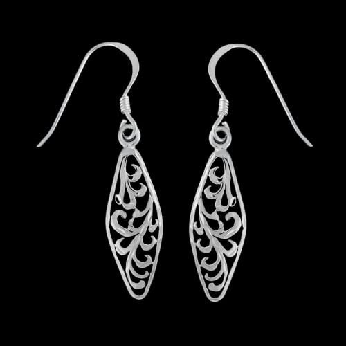 Fiddlehead Marquise Dangle Earrings