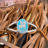 1980s Silver Split Shank Unicorn Cuff Bracelet – Turquoise Inlay