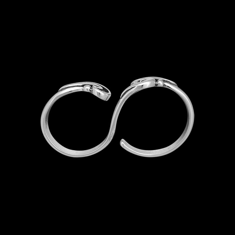 Unique Adjustable Double Ocean Waves Ring