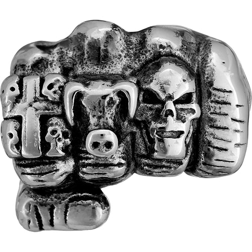 Stainless Steel Eddie's Fist of Defiance Ring