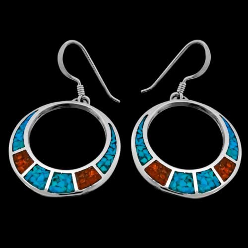 925 Sterling Silver Segmented Crescent Dangle Earrings