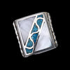 Size 13 - Vintage 925 Sterling Silver Mother of Pearl and Turquoise Ring