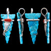 Native American Pendant, Hand Carved Turquoise Arrowhead, 925 Silver