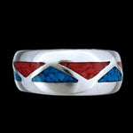 Vintage Turquoise and Coral Southwestern Ring Band